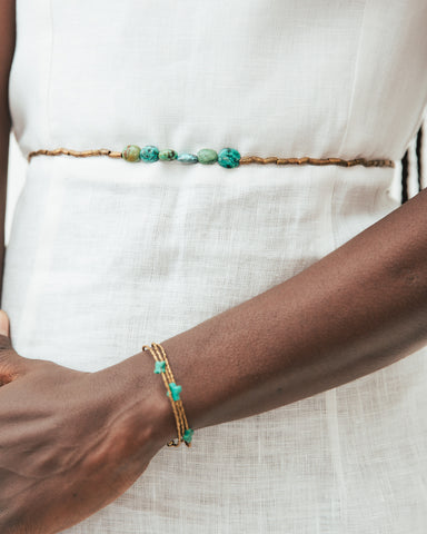 Delicate bracelets with turquoise crosses